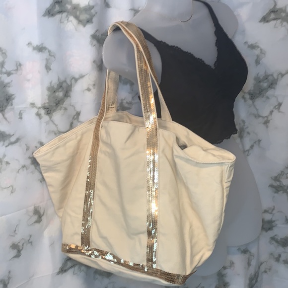 🎒 Large Cream & Gold Tote Bag - Picture 6 of 9